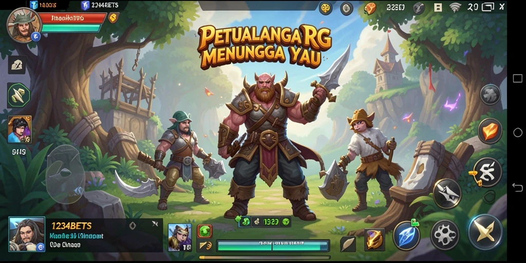 Screenshot gameplay 1234BETS menampilkan aksi petualangan RPG yang mendebarkan.