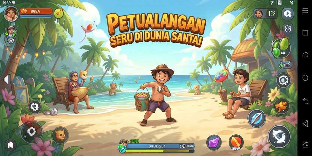Screenshot menunjukkan gameplay yang seru dan interaktif di 898A.