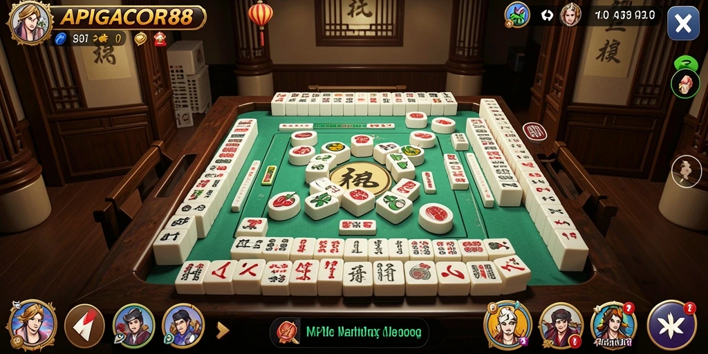 Screenshot APIGACOR88 menunjukkan gameplay Mahjong yang menarik dan seru.