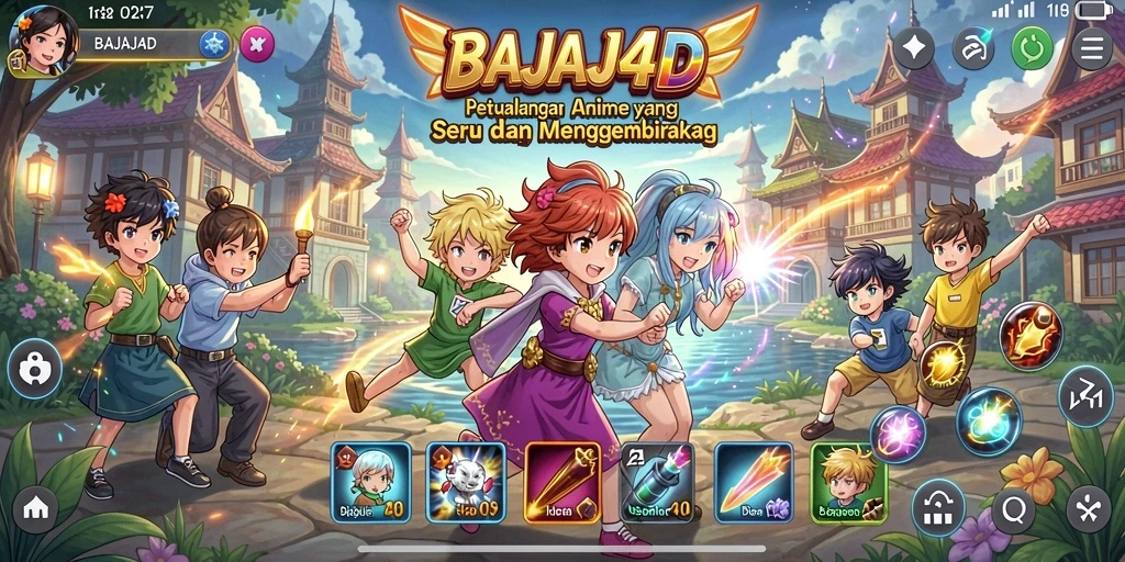 Tangkapan layar gameplay BAJAJ4D dengan karakter anime yang penuh aksi.