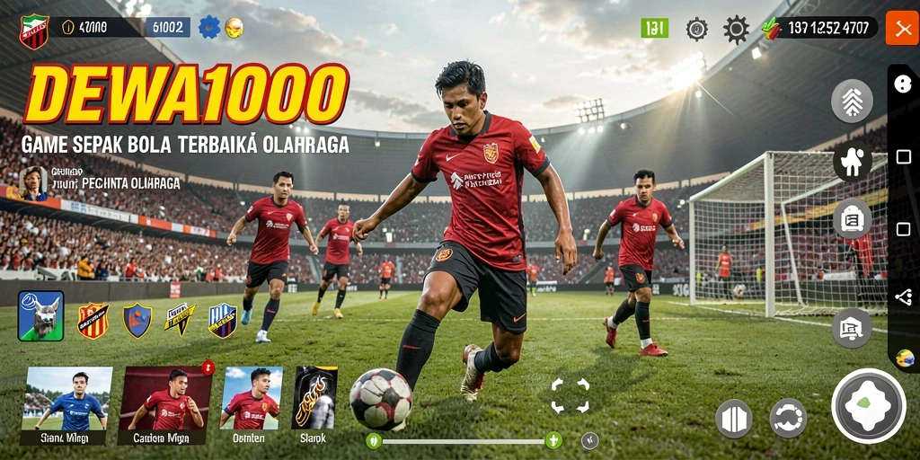 Gambaran gameplay seru DEWA1000 dalam aksi sepak bola.