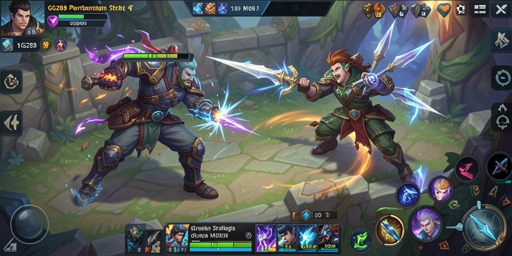 Gameplay GG288 dengan pertarungan hero yang spektakuler.