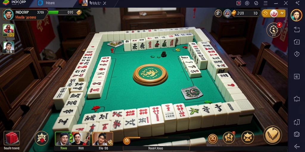 Tampilan gameplay INDORP yang menawan dengan suasana Mahjong.