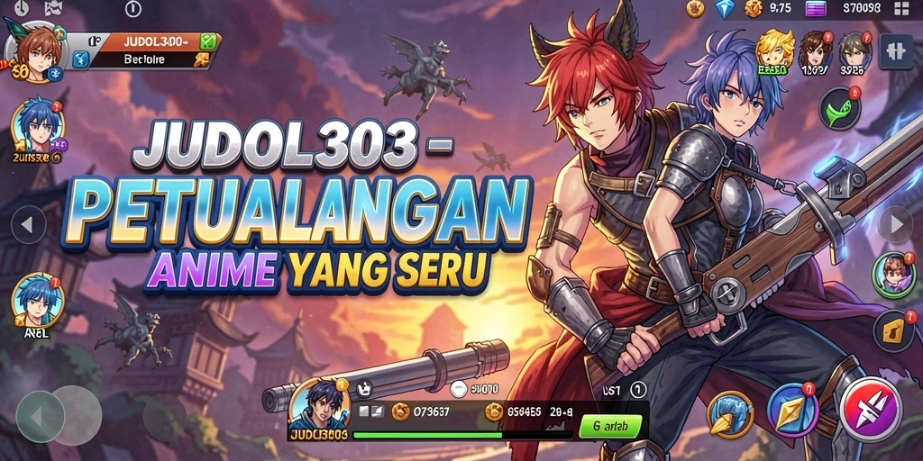 Tampilan seru pertarungan karakter Anime dalam JUDOL303