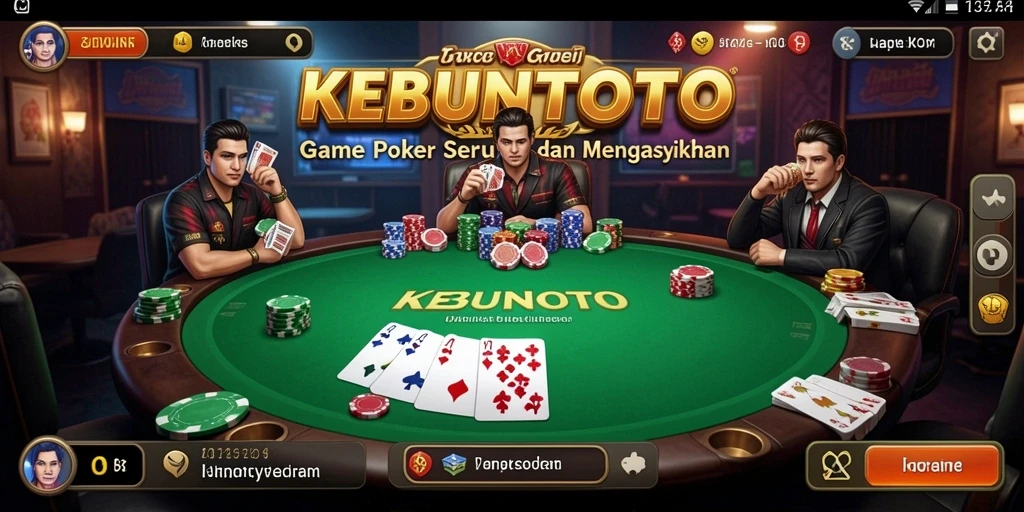 Tampilan gameplay KEBUNTOTO yang menarik saat bermain Poker.
