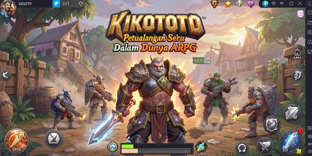 Tangkapan layar menampilkan pertarungan seru dalam permainan ARPG KIKOTOTO.