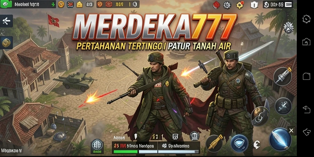 Tampilan gameplay <strong>MERDEKA777</strong> dengan strategi Tower Defense yang memukau.