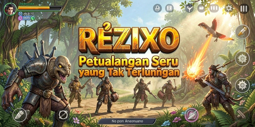 Screenshot gameplay REZIXO menampilkan petualangan seru di dunia luas.