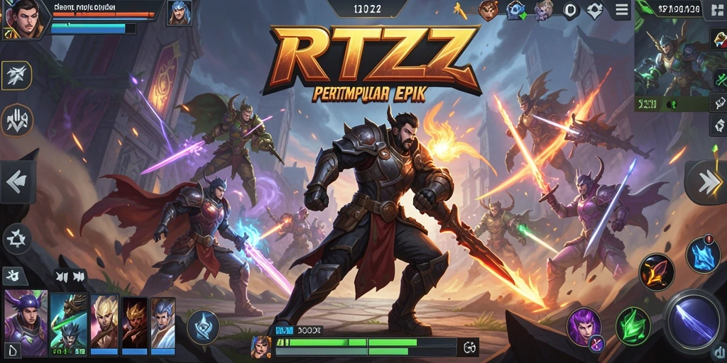 Tangkapan layar utama gameplay MOBA yang mendebarkan.