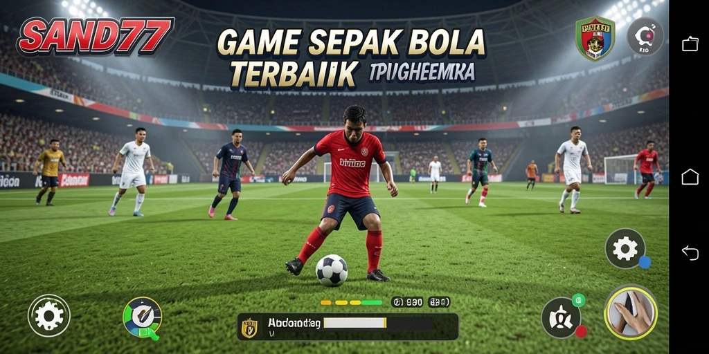 Tampilan gameplay menarik SAND77 dalam aksi di lapangan sepak bola.