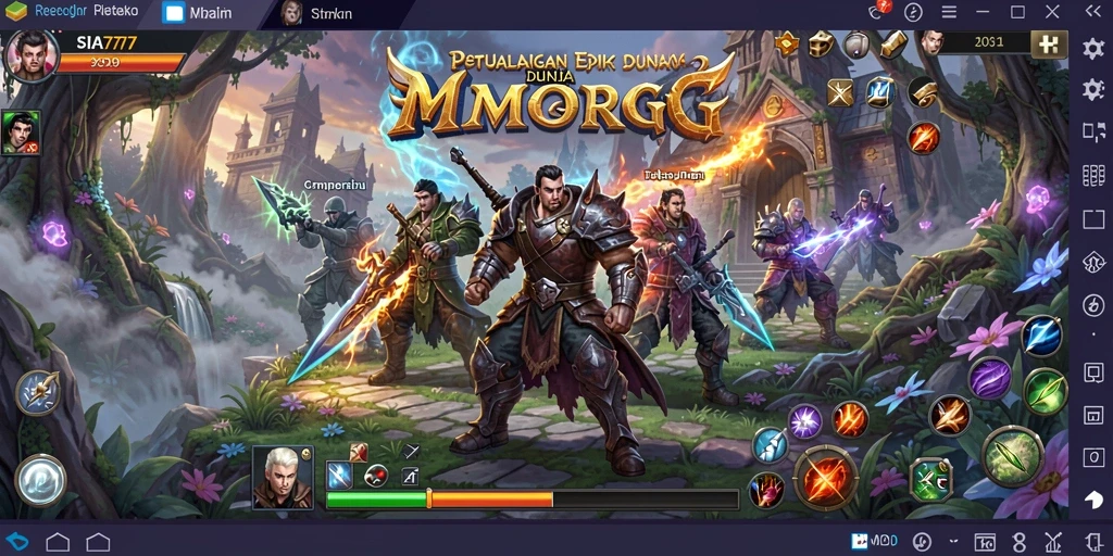 Screenshot gameplay SIA777 yang menunjukkan pertarungan seru di dunia MMORPG.