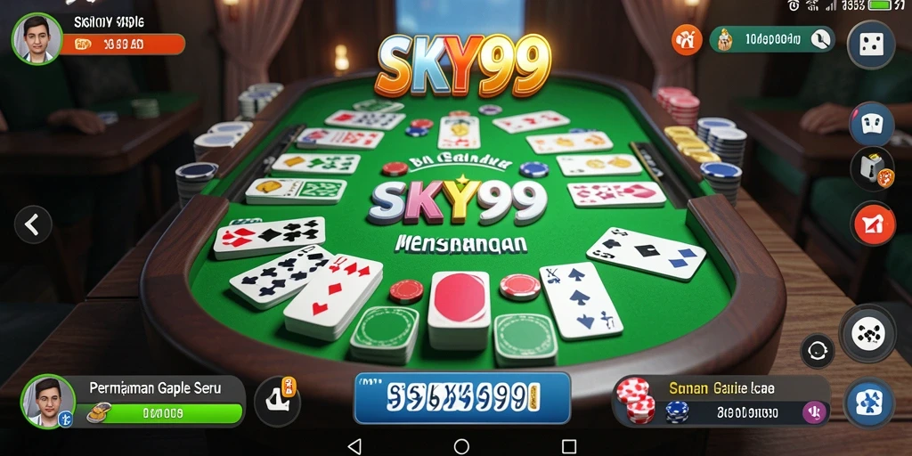 Tampilan gameplay seru di SKY99 saat bermain Gaple.