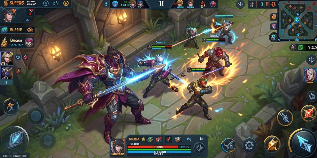 Screenshot dari gameplay kompetitif di <strong>SUPER5</strong> yang menegangkan.