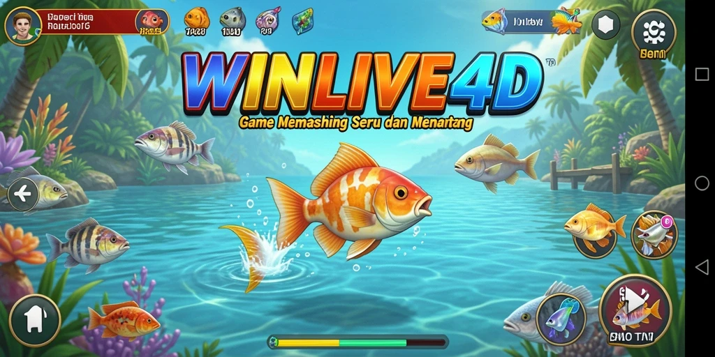 Tangkapan ikan besar di WINLIVE4D dengan grafis menawan.