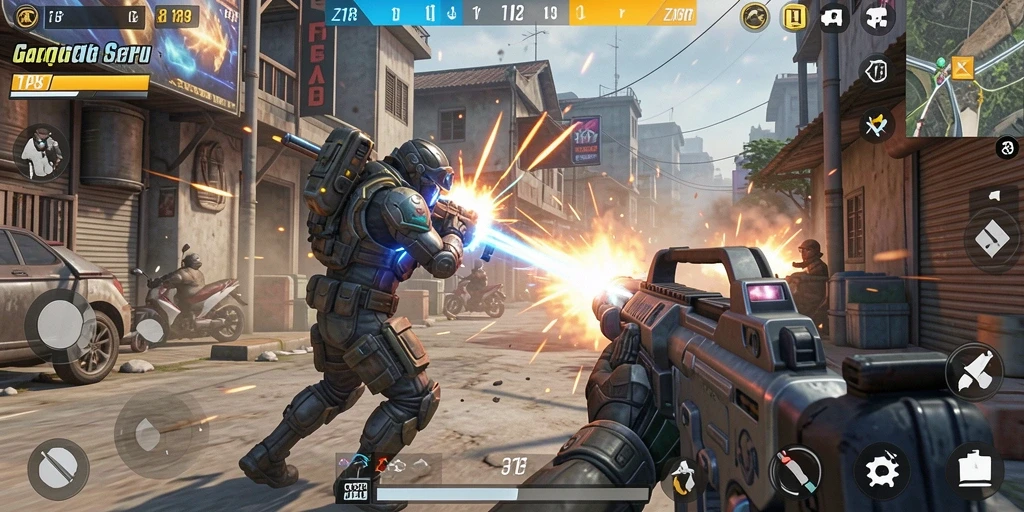 Tampilan gameplay Z18 yang intens dan mendebarkan.