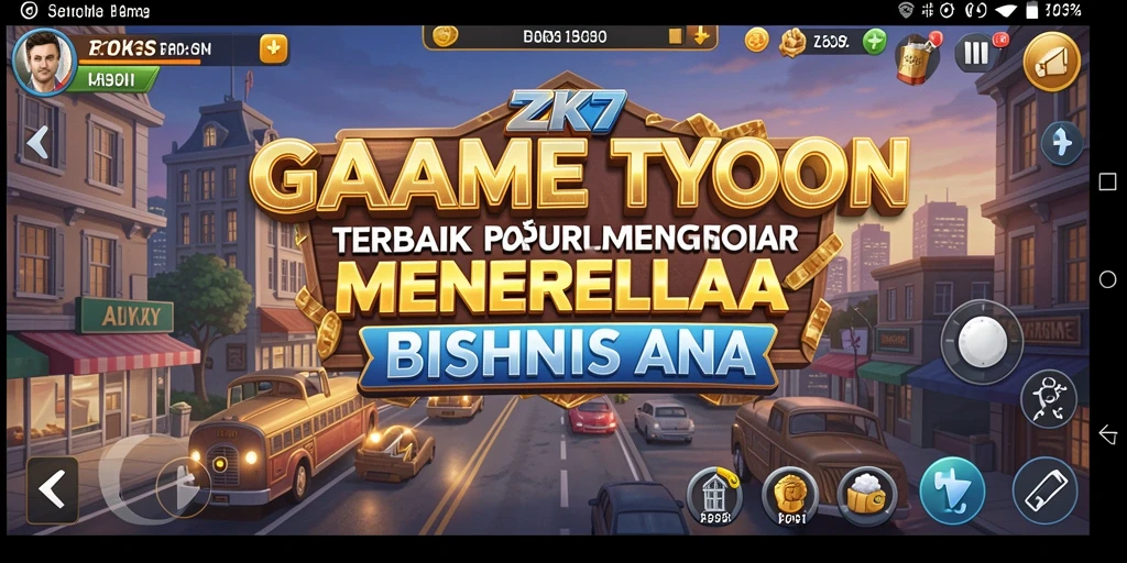 Gameplay ZK7 menampilkan strategi manajemen bisnis yang seru.